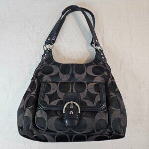 Coach Campbell Signature Black Hobo Bag - F24742